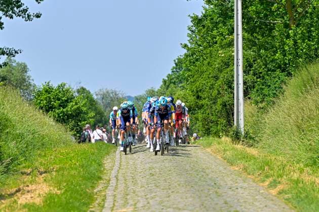 Grand Prix Criquielion 2026 Cycling Race LESSINES, BELGIUM - MAY 24 : Rider of Team Soudal Quick-Step leading the peloton during the 58th edition of Grand Prix Criquielion an UCI Class 1.1 one day cycling road race for Men Elite of km with start in Ath and finish in Lessines on May 24, 2026 in Lessines, Belgium, 24 05 2026 Lessines Belgium  Copyright: xSesx
