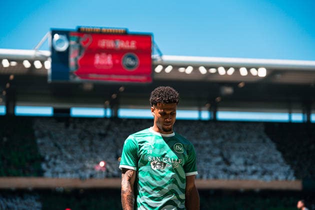 BERN, SWITZERLAND - MAI 24 : Chima Okoroji of FC St.Gallen before the final Switzerland Cup match between FC Stade Lausanne-Ouchy v FC St-Gallen at Stadion Wankdorf Bern on Mai 24th, 2026 in Bern, Switzerland (Photo by Lara Tissières Press Photo)  Copyright: xLaraxTissièresx xSPPx Sportspressphoto_153753