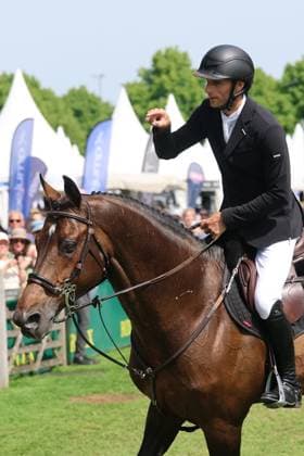 Sieger, 1. Platz, Richard Vogel (GER) mit Pferd United Touch S, Rolex Grand Slam of Show Jumping, Springprüfung mit zwei Umläufen und Stechen , Weltfest des Pferdesports, World Equestrian Festival, TSCHIO Aachen 2026, TSCHIO statt CHIO 2026, Aachener Soers, 22. bis 24. Mai 2026, Reitsport, 24.05.2026, Aachen Aachener Soers Deutschland