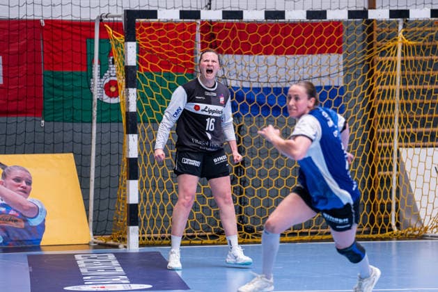 HSG Blomberg-Lippe (GER) vs. Borussia Dortmund (GER) Handball, 1. Handball Bundesliga Frauen, Finale, Spiel 2, 24.5.2026, Saision 2025 2026, Blomberg Melanie Veith (HSG Blomberg-Lippe, 16) jubelt nach einer Parade Blomberg Sporthalle an der Ulmenallee Deutschland