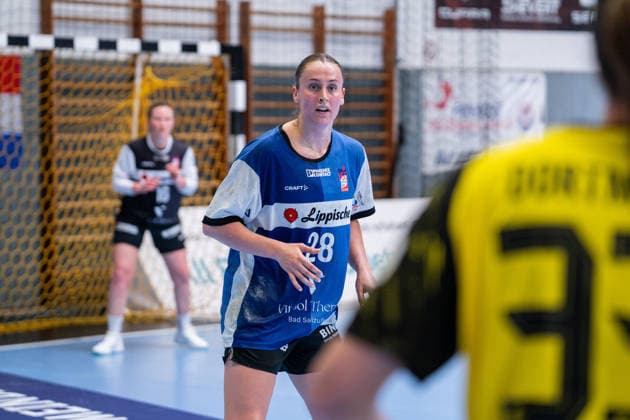 HSG Blomberg-Lippe (GER) vs. Borussia Dortmund (GER) Handball, 1. Handball Bundesliga Frauen, Finale, Spiel 2, 24.5.2026, Saision 2025 2026, Blomberg Malin Sandberg (HSG Blomberg-Lippe, 28) in der Verteidigung Blomberg Sporthalle an der Ulmenallee Deutschland