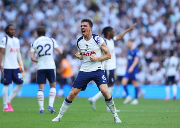 24th May 2026; Tottenham Hotspur Stadium, London, England; Premier League Football, Tottenham Hotspur versus Everton; Joao Palhinha of Tottenham Hotspur celebrates after scoring his sides 1st goal in the 42nd minute to make it 1-0 JPxFletcher