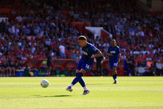 Nottingham, England, 24th May 2026. Marcus Tavernier of AFC Bournemouth scores his team™s first goal during the Nottingham Forest vs AFC Bournemouth Premier League match at the City Ground, Nottingham. Picture credit should read: Jessica Hornby Sportimage EDITORIAL USE ONLY. No use with unauthorised audio, video, data, fixture lists, club league logos or live services. Online in-match use limited to 120 images, no video emulation. No use in betting, games or single club league player publications. SPI_036_JH_NOTTINGHAM_FOREST_BOURNEMOUTH SPI-4820-0036