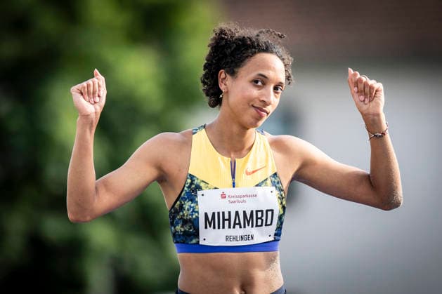 REHLINGEN , GERMANY - MAY 24: Malaika Mihambo (GER LG Kurpfalz) celebrates her 6,70m in the long jump during the 61. Internationales Pfingstsportfest on 24.05.2026 at the Bungertstadion in Rehlingen-Siersburg (Saarland Deutschland). Saarland Deutschland Copyright: xAxelxKohringx