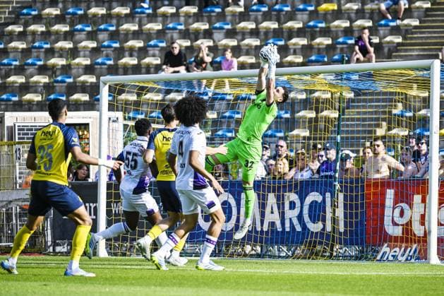 Anderlecht s goalkeeper Justin Heekeren pictured in action during a soccer match between Royale Union Saint-Gilloise and RSC Anderlecht, Sunday 24 May 2026 in Brussels, on the last day of the Champion s Play-offs of the 2025-2026 Jupiler Pro League first division of the Belgian championship. TOM GOYVAERTS TomxGoyvaerts  x174933572x