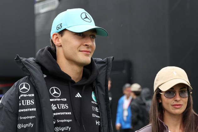 24.05.2026, Circuit Gilles-Villeneuve, Montreal, FORMULA 1 LENOVO GRAND PRIX DU CANADA 2026 , im Bild George Russell (GBR), Mercedes-AMG Petronas Formula One Team mit Freundin Carmen Montero Mundt. (Photo by Mark Urquhart Hasan Bratic DeFodi Images) -