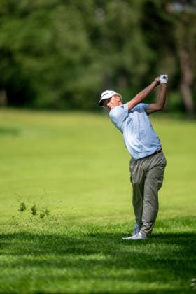 ANTWERP, BELGIUM - MAY 24: Martin Couvra of France plays his second shot from the fairway on the 17th hole during the final round of the Soudal Open at Rinkven International Golf Club on May 24, 2026 in Antwerp, Belgium. Credit: Andy Astfalck NurPhoto Belgium Copyright: xAndyxAstfalckx