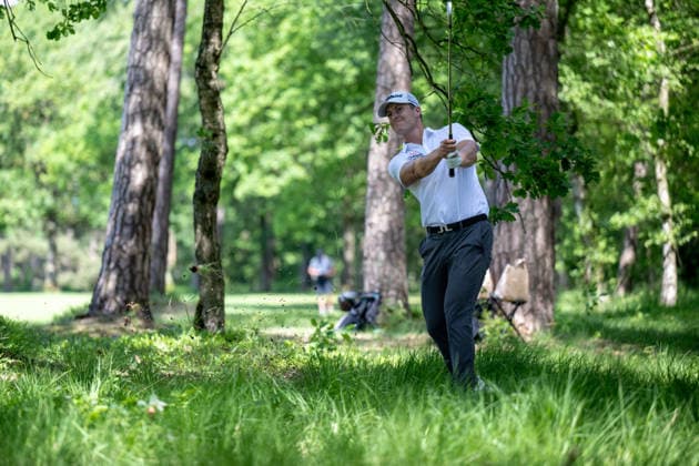 ANTWERP, BELGIUM - MAY 24: Calum Hill of Scotland plays his second shot from the fairway on the 17th hole during the final round of the Soudal Open at Rinkven International Golf Club on May 24, 2026 in Antwerp, Belgium. Credit: Andy Astfalck NurPhoto Belgium Copyright: xAndyxAstfalckx