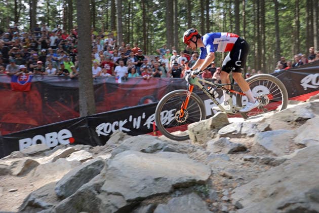 World Cup cross country mountain elite men s race, Vysocina Arena, Nove Mesto na Morave, May 24, 2026. The second placed Luca Martin from France. (CTKxPhoto LiborxPlihal) CTKPhotoP2026052405456  CTKPhotoP2026052405456