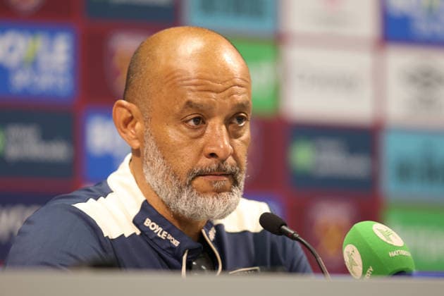 LONDON, ENGLAND, MAY 24: West Ham United manager Nuno Espiritu Santo during the post match press conference, PK, Pressekonferenz during the Premier League match between West Ham United and Leeds United at London Stadium on May 24th, 2026 in London, England (Photo by Alexander Canillas Sports Press Photo)  Copyright: xAlexanderxCanillas SPPx Sportspressphoto_154210