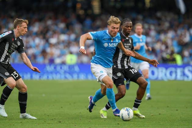 Serie A football match - 2025 26 Napoli vs. Udinese Rasmus Hojlund of SSC Napoli During the football match on May 24, 2026, valid for the Italian Serie A - 2025 26 championship in Naples at the Diego Armando Maradona Stadium between SSC Napoli and FC Udinese. Pictured: NAPOLI stadio Diego Armando Maradona CAMPANIA ITALIA Copyright: xFABIOxSASSO FPAxFabioxSassox 2L8A0429