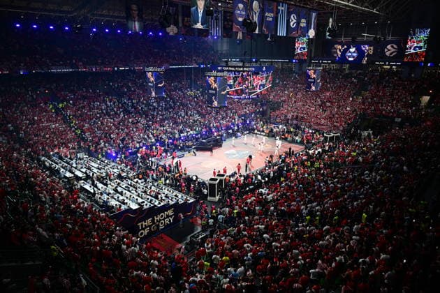 Olympiacos Piraeus v Real Madrid Euroleague Final Four view general of Telekom Center Athens during the Euroleague match, Final Four, Final game between Olympiacos Piraeus v Real Madrid played at ATHENS Telekom Center Athens Stadium on May 24nd 2026 in Athens Greece Athens Greece Basketball Copyright: xAgenciaxLOFx