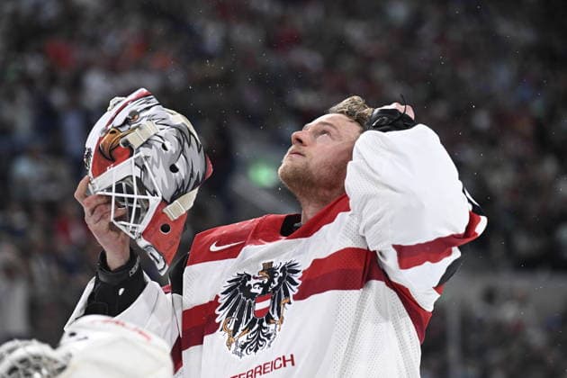 LKS 20260524 Goalkeeper David Kickert of Austria during the 2026 IIHF Ice hockey, Eishockey World Championships preliminary round group A match between Finland and Austria in Zurich on May 24, 2026. - RONI REKOMAA Zürich Switzerland fP13D2H0SYI  Copyright: xRonixRekomaax fP13D2H0SYI