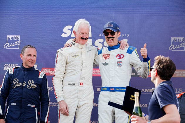 LE MANS CLASSIC SERIES 2026 - SPA-CLASSIC 19 SIGRIST Rolf (che), GREENSALL Nigel (gbr), Chevron B19 1971, Proto 1 -2L, Classic Endurance Racing 1, Podium portrait during the 2026 Spa-Classic, 2nd round of the Le Mans Classic Series 2026, from May 22 to 24 in Circuit de Spa-Francorchamps, in Stavelot, Belgium - StavelotBelgium  Copyright: xPauloxMariax