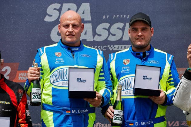 LE MANS CLASSIC SERIES 2026 - SPA-CLASSIC 54 BUSCH Dennis (deu), BUSCH Marc (deu), Porsche 935 1979, GT2, Classic Endurance Racing 2, Podium portrait during the 2026 Spa-Classic, 2nd round of the Le Mans Classic Series 2026, from May 22 to 24 in Circuit de Spa-Francorchamps, in Stavelot, Belgium - StavelotBelgium  Copyright: xPauloxMariax