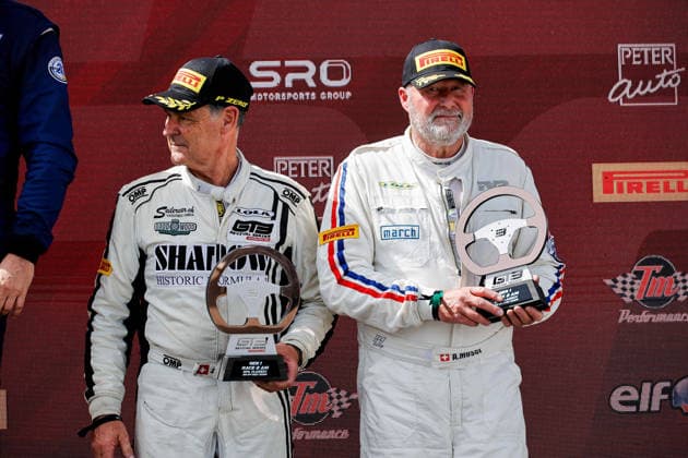 LE MANS CLASSIC SERIES 2026 - SPA-CLASSIC 18 MOSER Alfred (che), SEILER Toni (che), Chevrolet Corvette Callaway Z06R 2013, GT3-GEN1, GT3 Revival, Podium portrait during the 2026 Spa-Classic, 2nd round of the Le Mans Classic Series 2026, from May 22 to 24 in Circuit de Spa-Francorchamps, in Stavelot, Belgium - StavelotBelgium  Copyright: xPauloxMariax