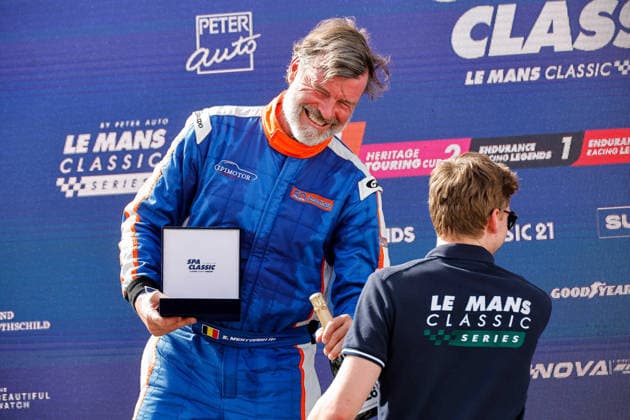 LE MANS CLASSIC SERIES 2026 - SPA-CLASSIC MESTDAGH Eric (bel), BMW 3.0 CSL 1974, +2L 12V, Heritage Touring Cup 1, portrait Podium portrait during the 2026 Spa-Classic, 2nd round of the Le Mans Classic Series 2026, from May 22 to 24 in Circuit de Spa-Francorchamps, in Stavelot, Belgium - StavelotBelgium  Copyright: xPauloxMariax