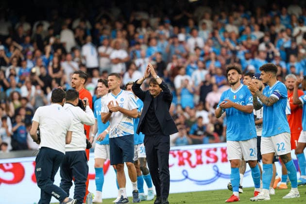 May 24, 2026, Napoli, Campania, ITALIA: Antonio Conte Head Coach of SSC Napoli During the football match on May 24, 2026, valid for the Italian Serie A - 2025 26 championship in Naples at the Diego Armando Maradona Stadium between SSC Napoli and FC Udinese..Pictured: Napoli ITALIA - ZUMAs236 20260524_aap_s236_100 Copyright: xFabioxSassox