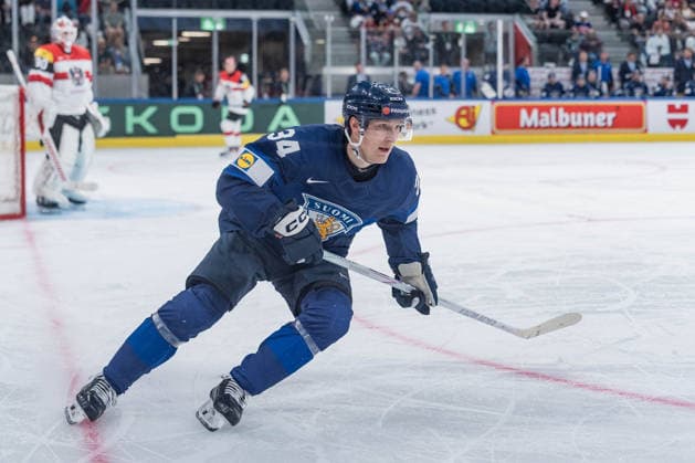 24 05 2026, Zurich, Swiss Life Arena, Ice hockey, Eishockey World Championships: Finland - Austria, 34 Aatu Raty (Finland) Zurich Swiss Life Arena Zurich Switzerland Copyright: xJustPictures.ch StefanxEmchx jp-de-StEm-DSC0054420260524