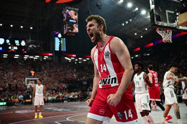 Olympiacos Piraeus v Real Madrid Euroleague Final Four Sasha Vezenkov of Olympiacos during the Euroleague match, Final Four, Final game between Olympiacos Piraeus v Real Madrid played at ATHENS Telekom Center Athens Stadium on May 24nd 2026 in Athens Greece Athens Greece Basketball Copyright: xAgenciaxLOFx