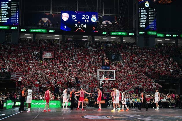 Olympiacos Piraeus v Real Madrid Euroleague Final Four view general during the Euroleague match, Final Four, Final game between Olympiacos Piraeus v Real Madrid played at ATHENS Telekom Center Athens Stadium on May 24nd 2026 in Athens Greece Athens Greece Basketball Copyright: xAgenciaxLOFx