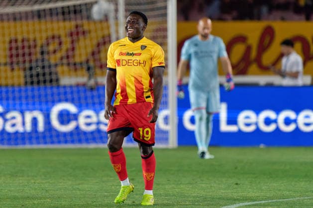 FOOTBALL - Serie A - US Lecce vs Genoa CFC Photo by IPA ABACAPRESS.COM85047201 - Lameck Banda of US Lecce celebrates after scoring a goal during US Lecce vs Genoa CFC, Italian soccer Serie A match in Lecce, Italy, May 24 2026 Lecce Italy  Copyright: xIPAxSport ABACAx