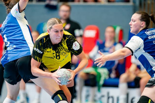 Blomberg, 24.05.2026, Handball, Frauen, Alsco Handball Bundesliga, Playoff, Finale Spiel 2, 2025 2026: HSG Blomberg-Lippe BVB Borussia Dortmund Dana Bleckmann (BVB, 66) während des Spiels