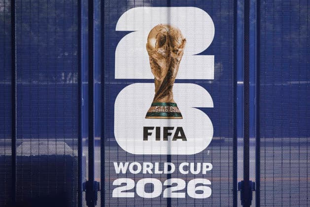 Preparation For FIFA World Cup, WM, Weltmeisterschaft, Fussball 2026 FIFA World Cup 2026 signage is displayed at SoFi Stadium in Inglewood, California, on May 23, 2026. Inglewood United States  Copyright: xMichaelxYanowx originalFilename:yanow-preparat260523_npXA6.jpg