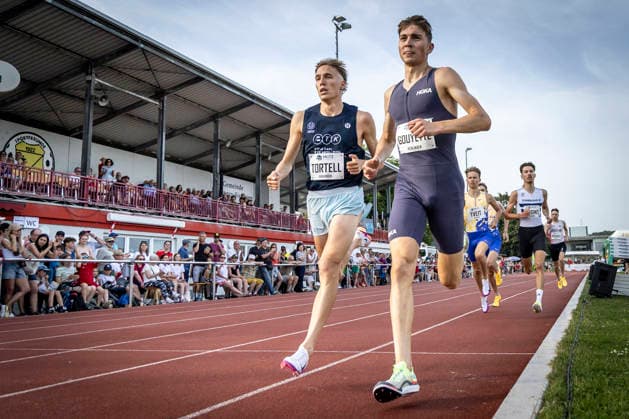 REHLINGEN , GERMANY - MAY 24: Marc Tortell (GER Athletics Team Karben) and Maël Gouyette (FRA Frankreich) during the 61. Internationales Pfingstsportfest on 24.05.2026 at the Bungertstadion in Rehlingen-Siersburg (Saarland Deutschland). Saarland Deutschland Copyright: xLeahxKohringx