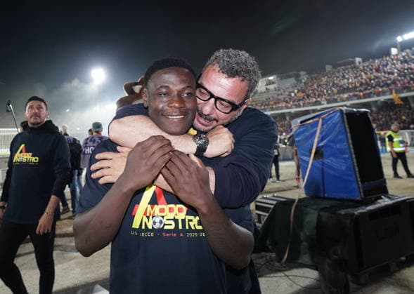 US Lecce v Genoa CFC - Serie A Players of Lecce react at the end of the Serie A match between US Lecce and CFC Genoa in Lecce, Italy, on May 24, 2026. Lecce Italy  Copyright: xGabrielexMaricchiolox originalFilename:maricchiolo-usleccev260524_npgr9.jpg