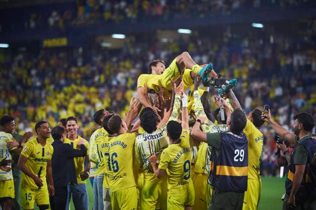 Alfonso Pedraza (Villarreal CF) celebrates during the LaLiga EA Sports match between Villarreal CF and Atletico Madrid at Estadio de la Ceramica on May 24, 2026 in Villarreal, Spain. (Photo by Maria Jose Segovia DeFodi Images) -