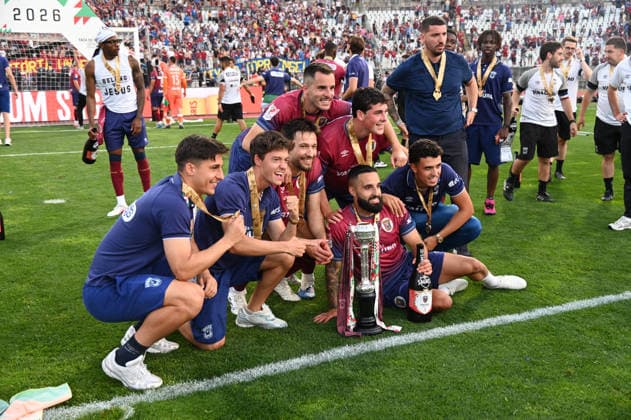 May 24, 2026, Lisbon, Lisbon, Portugal: Players from Torreense celebrates the winning after the TaoÂßa de Portugal final match at the Estadio Nacional (Jamor) in Oeiras, Portugal, on May 24, 2026. 2026 SPORTING CP V SC TORREENSE TACA DE PORTUGAL FINAL  - ZUMAr238 20260524_zip_r238_098 Copyright: xRicardoxRochax