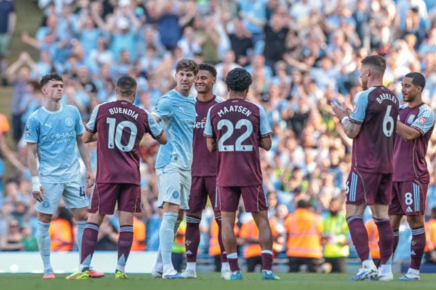 Manchester City v Aston Villa - Premier League John Stones of Manchester City leaves the field to a standing ovation as fans sing, Jonny Stones during the Premier League match between Manchester City and Aston Villa at Etihad Stadium in Manchester, United Kingdom, on May 24, 2026. Manchester Greater Manchester United, ManU Kingdom  Copyright: xNewsxImagesx originalFilename:cosgrove-premierl260524_np0MR.jpg