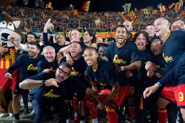 IPA85050226 - players of US Lecce celebrates during US Lecce vs Genoa CFC, Italian soccer Serie A match in Lecce, Italy, May 24 2026  Copyright: xEmmanuelexMastrodonato IPAxSportx xx 85050226