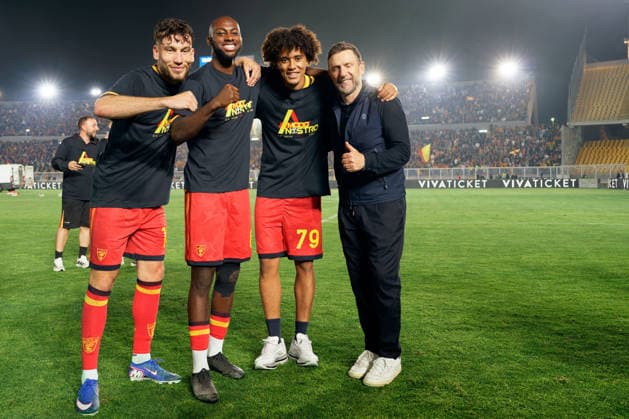 IPA85050276 - coach Eusebio Di Francesco of US Lecce celebrates with teammates during US Lecce vs Genoa CFC, Italian soccer Serie A match in Lecce, Italy, May 24 2026  Copyright: xEmmanuelexMastrodonato IPAxSportx xx 85050276