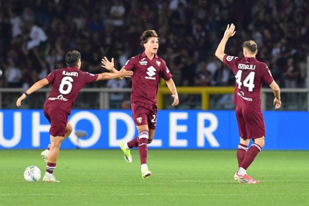 Foto IPP Massimo Rana Torino 24-05-2026 Calcio Campionato di Serie A 2025 2026 Torino-Juventus nella foto esulta cesare casadei Italy Photo Press - World Copyright italy ITALY  Copyright: xR4924_italyphotopressx