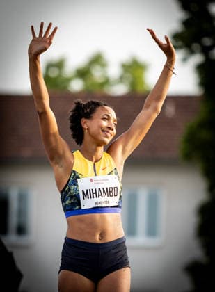 61. Internationales Pfingstsportfest; Rehlingen-Siersburg, 24.05.2026 Malaika Mihambo (GER LG Kurpfalz) freut sich nach ihren 6,82 Meter im sechsten und letzten Versuch in der Frauenkonkurrenz im Weitsprung. Mihambo gewinnt in einem packenden und spannenden Wettkampf schließlich mit einem Zentimeter Vorsprung; 61. Internationales Pfingstsportfest am 24.05.2026 im Bungertstadion in Rehlingen-Siersburg (Saarland). Copyright: xBEAUTIFULxSPORTS R.xSchmittx