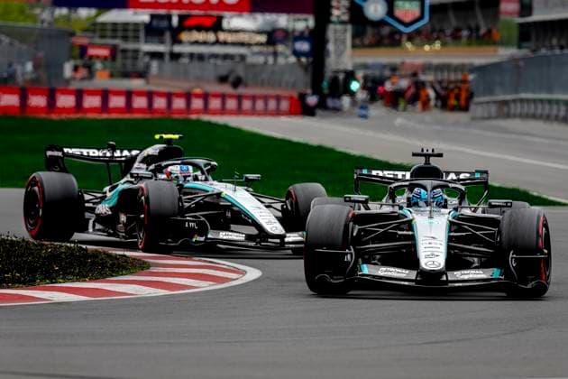 MONTREAL - Formula 1 driver George Russell of Mercedes AMG-Petronas Formula One Team, Formula 1 driver Kimi Antonelli of Mercedes AMG-Petronas Formula One Team during the Formula 1 Canada at the Circuit Gilles Villeneuve on May 24, 2026 in Montreal, Canada. (Photo by DeFodi Images) -