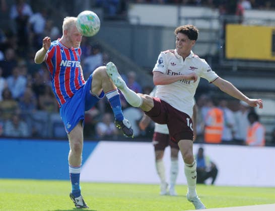 Football - 2025 2026 Premier League - Crystal Palace vs. Arsenal - Selhurst Park - Sunday 24th May 2026 Christian Norgaard of Arsenal and Will Hughes 