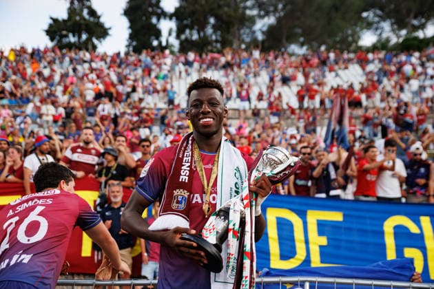Musa Drammeh seen during Taca de Portugal 2026 final game between teams of Sporting CP and SCU Torreense (Luis Loureiro Ball Raw Images PT) Lisboa Estadio Nacional Jamor Portugal Copyright: xLuisxLoureirox luisloureiro_tacadeportugalfinal_2526_3-3