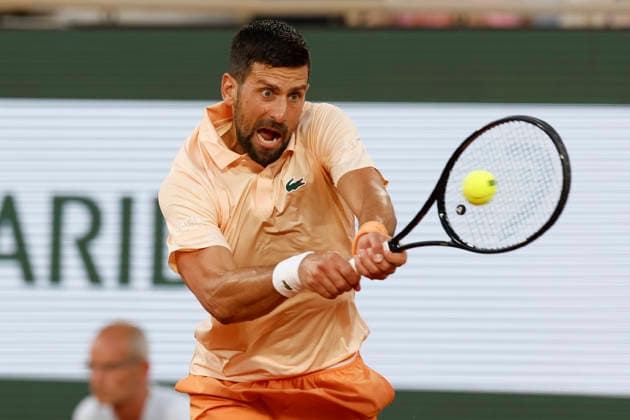 May 24, 2026, Paris, Paris, France: NOVAK DJOKOVIC (SRB) in action against Mpetshi Perricard during the tennis Grand Slam of Roland Garros 2026, at Roland Garros Stadium in Paris. Paris France - ZUMAb253 20260524_zsp_b253_038 Copyright: xLoicxBaratouxx