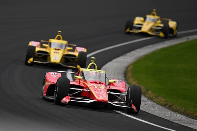 INDIANAPOLIS, IN - MAY 24: David Malukas (12) Verizon Team Penske Chevrolet races through turn one during the NTT IndyCar, Indy Car, IRL, USA Series Indianapolis 500 presented by Gainbridge on May 24, 2026, at the Indianapolis Motor Speedway in Indianapolis, Indiana. (Photo by Michael Allio Icon Sportswire) AUTO: MAY 24 NTT IndyCar Series Indianapolis 500 presented by Gainbridge EDITORIAL USE ONLY Icon116260524056500