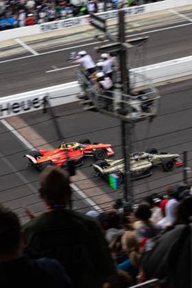 May 24, 2026, Indianapolis, Indiana, USA: FELIX ROSENQVIST (60) Meyer Shank Racing barely passes DAVID MALUKAS (12) Team Penske for the win in a historically close finish to the 110th running of the Indianapolis 500 on May 24th, 2026 at the Indianapolis Motor Speedway in Indianapolis, Indiana. IndyCar, Indy Car, IRL, USA 2026: Indianapolis 500  - ZUMAs355 20260524_zsp_s355_052 Copyright: xJustinxSickingx