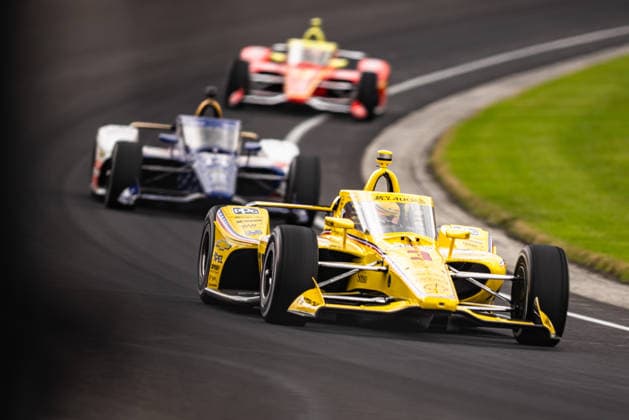 May 24, 2026, Indianapolis, Indiana, USA: SCOTT MCLAUGHLIN (3) Team Penske drives out of turn four during the 110th running of the Indianapolis 500 on May 24th, 2026 at the Indianapolis Motor Speedway in Indianapolis, Indiana. Indianapolis USA - ZUMAs355 20260524_zsp_s355_013 Copyright: xJustinxSickingx