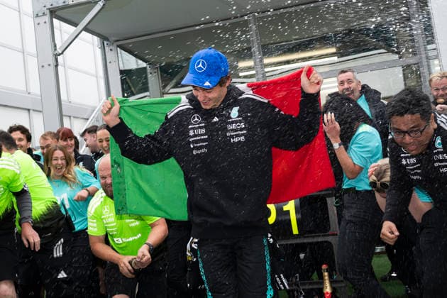 May 24, 2026, Montreal, Canada: KIMI ANTONELLI (ITA) of Mercedes-AMG 12 celebrating with the Mercedes team after winning the 2026 Formula 1 Canadian Grand Prix. F1 2026: Canada Grand Prix: Antonelli Wins  - ZUMAb177 20260524_aap_b177_060 Copyright: xTaidghxBarronx