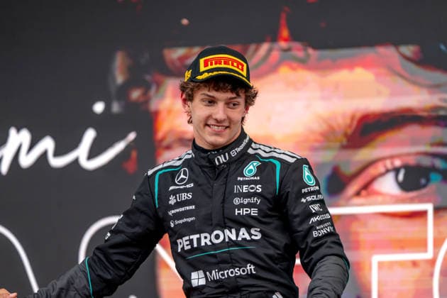 MONTREAL, CANADA: Andrea Kimi Antonelli, racing for the Mercedes team during the 2026 Formula 1 Canadian Grand Prix at the Circuit Gilles Villeneuve in Montreal, Canada
