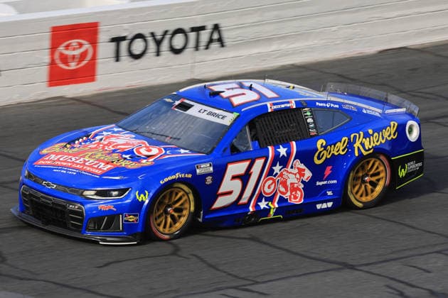 CHARLOTTE, NC - MAY 24: Cody Ware ( 51 Rick Ware Racing Evel Knievel Musuem World Supercross Chevrolet) races into turn 3 during the running of the NASCAR, Motorsport, USA Cup Series Coca-Cola 600 on May 24, 2026 at Charlotte Motor Speedway in Charlotte, NC. (Photo by Jeff Robinson Icon Sportswire) AUTO: MAY 24 NASCAR Cup Series Coca-Cola 600 EDITORIAL USE ONLY Icon2605247081600