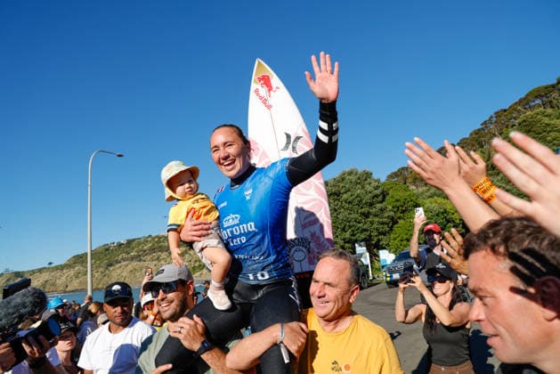 USA s Clarrisa Moore. Corona Cero New Zealand Pro Manu Bay, Raglan, New Zealand on 25 May 2026. Photo: Craig Levers Raglan New Zealand Copyright: xx