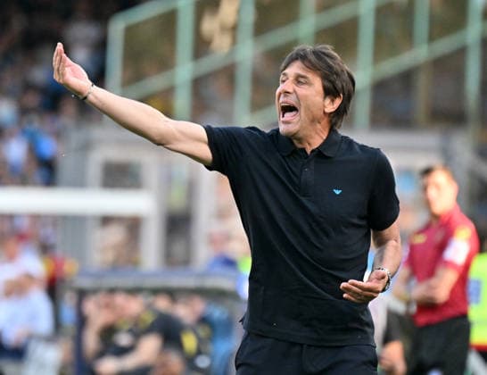 (260525) -- NAPLES, May 25, 2026 -- Napoli s head coach Antonio Conte gestures during a Serie A soccer match between Napoli and Udinese in Naples, Italy, May 24, 2026. (Photo by Xinhua) (SP)ITALY-NAPLES-SOCCER-SERIE A-NAPOLI VS UDINESE DiegoxPetrussi 