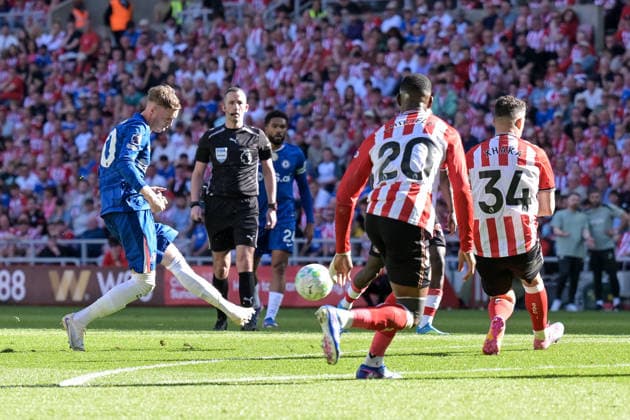 Sunderland v Chelsea - Premier League Cole Palmer of Chelsea FC shoots at goal during the Premier League match between Sunderland and Chelsea at the Stadium of Light in Sunderland, United Kingdom, on May 24, 2026. Sunderland Tyne and Wear United Kingdom  Copyright: xMIxNewsx originalFilename:fletcher-sunderla260524_np1ud.jpg